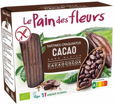 Pain Des Fleurs Krokante crackers cacao glutenvrij bio