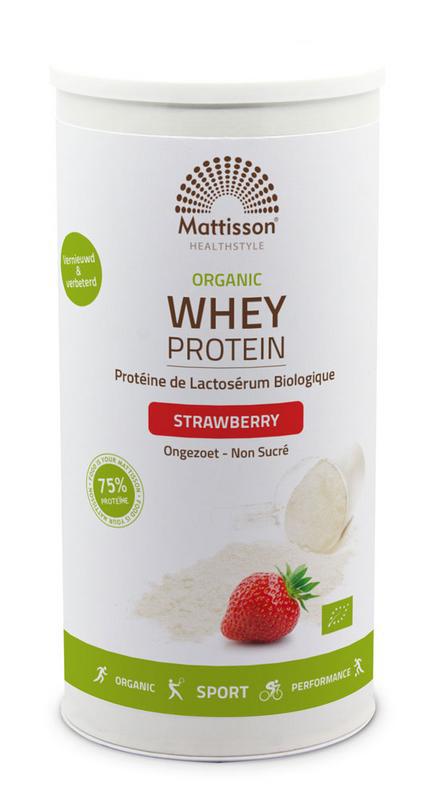 Wei whey proteine aardbei 80% bio