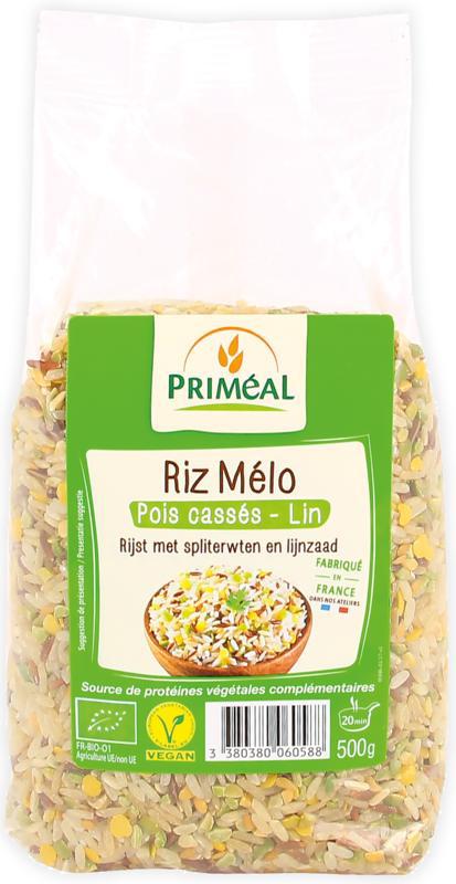 Rijst met spliterwten en lijnzaad bio