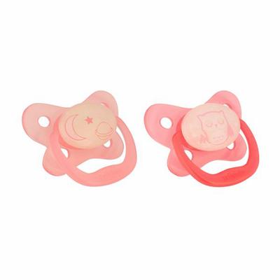 BROWN Fopspeen fase 2 roze glow in the dark