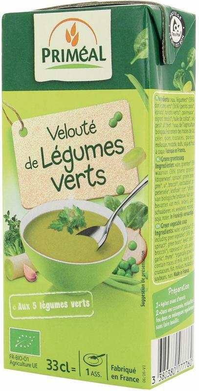 Veloute gebonden soep groene groenten bio