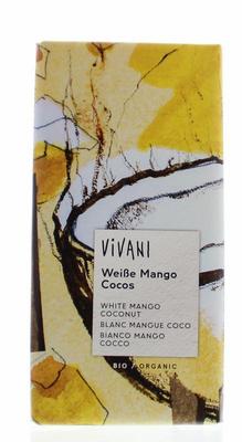 Vivani Chocoladetablet wit mango-kokos 80 g 80g