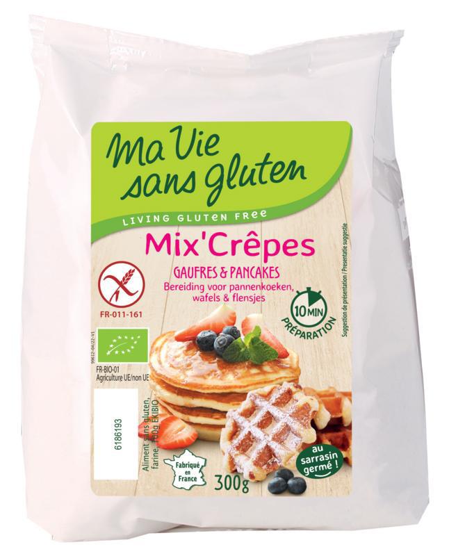Pannenkoeken wafels en flensjes mix glutenvrij bio