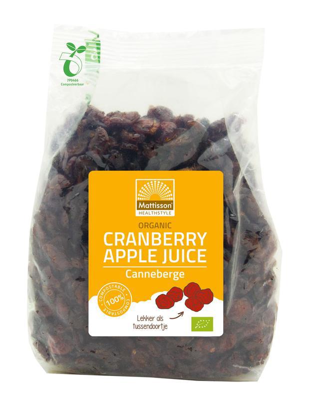 Organic cranberry bessen gezoet met appelsap bio