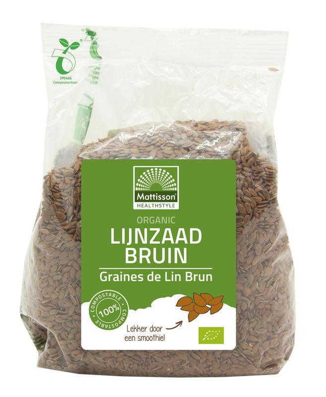 Organic lijnzaad bruin heel omega 3 bio