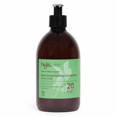 Najel Aleppo Zeep liquid laurier 20% pompfles