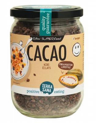 TerraSana Raw cacao nibs in glas bio