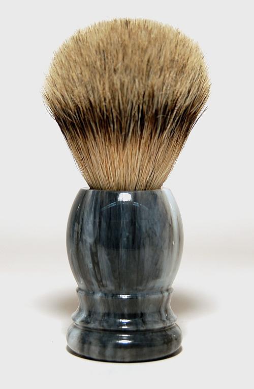 Scheerkwast silverspits marmer/grijs