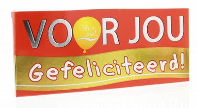 Voor Jou! Wensreep melkchocolade gefeliciteerd