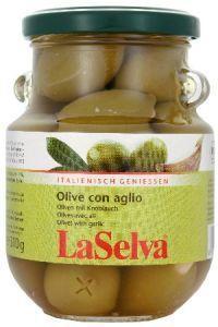 Merkloos la selva olijf met knoflook 310g