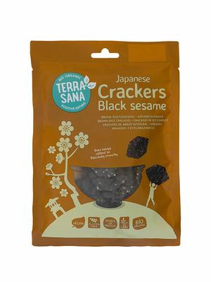 TerraSana Japanse bruine rijstcrackers zwarte sesam bio