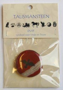 Merkloos talismansteen duif 1kaart