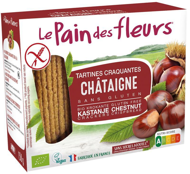 Krokante crackers kastanje glutenvrij bio
