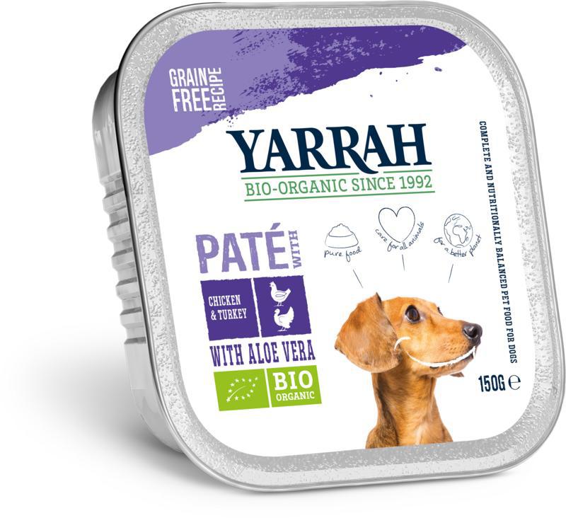 Hondenvoer pate met kip en kalkoen bio