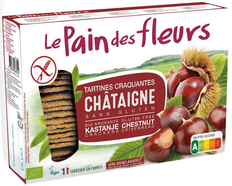 Krokante crackers kastanje glutenvrij bio