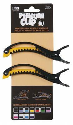 ONBEKEND \ MERKLOOS penguin haarclips zwart/geel 2st