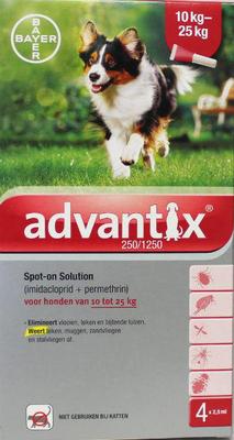 Merkloos advantix 250/1250 spot on 4st