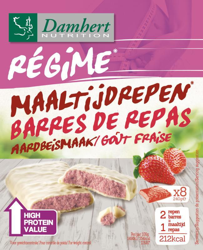 Afslank proteinereep witte chocolade & aardbei