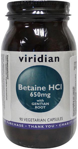 betaine hcl 650 mg with gentian root 90 caps