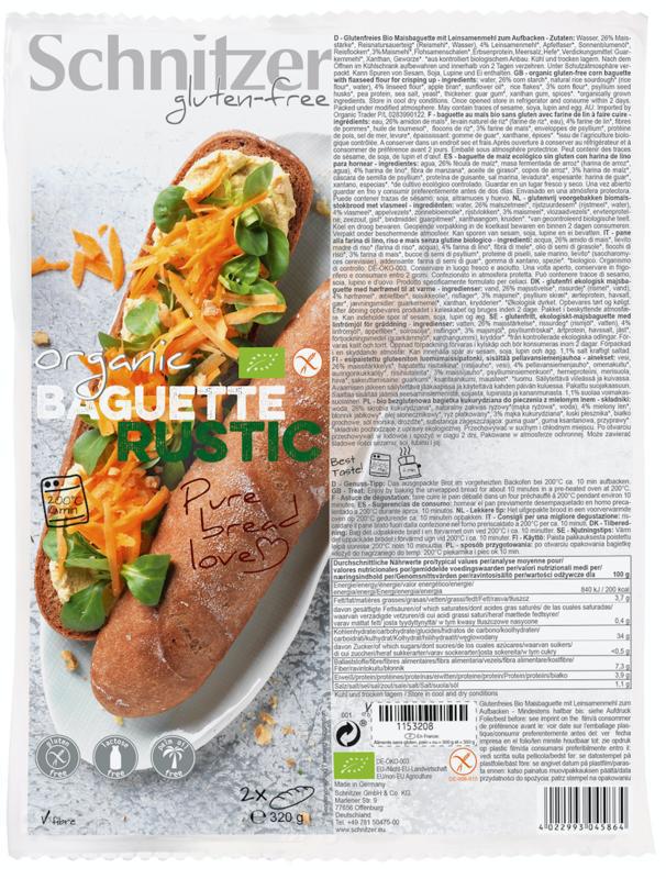 Baguette rustic 160 gram glutenvrij bio