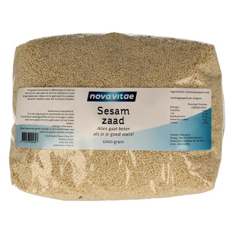 Sesamzaad gepeld