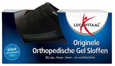 Lucovitaal Orthopedische gel sloffen zwart maat 42-43