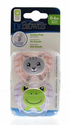 Dr. Brown's Fopspeen prevent animal faces F1 roze