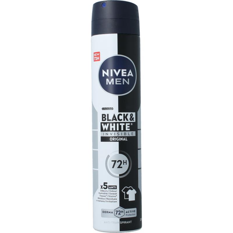 Men deodorant spray invisible black & white