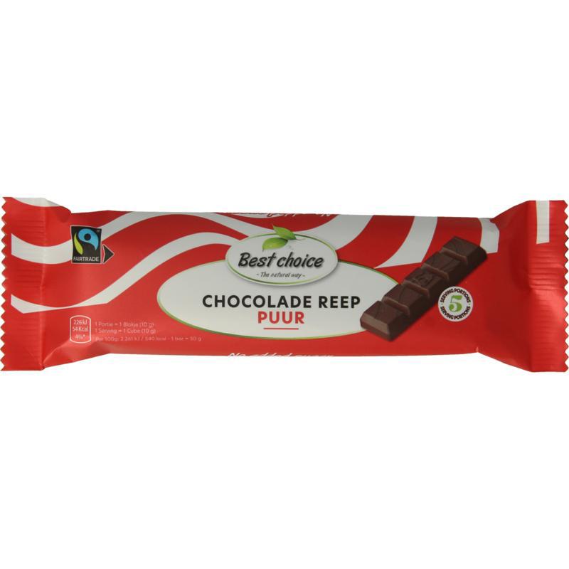 Chocolade reep puur zonder toegevoegde suiker