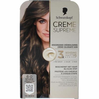 Schwarzkopf Creme supreme 6-0 licht bruin