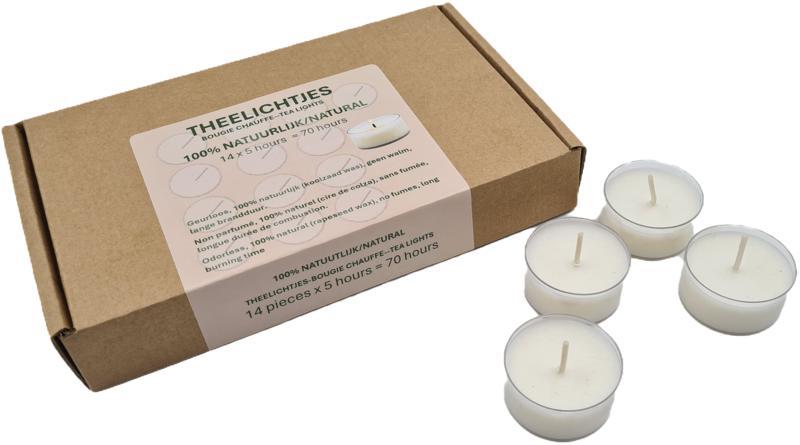 Natural theelichtjes 14 stuks