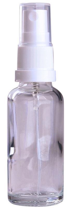 Glazen helder fles met witte verstuiver 30ml
