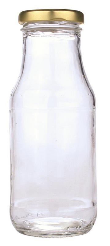 Sapfles glas 250ml met twist off dop goud