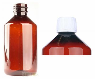 Helios Holland PET medicijnfles 250ml amber incl witte dop