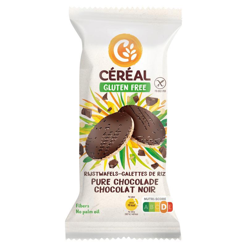 Rijstwafel met pure chocolate glutenvrij
