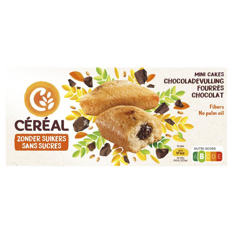 Mini cakes met chocoladevulling zonder suikers