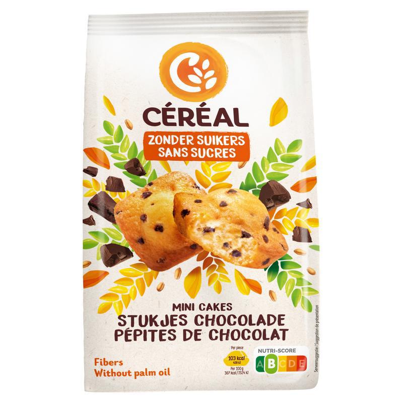 Mini cakes met stukjes chocolade zonder suikers