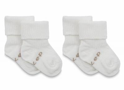 KipKep Blijf baby sokjes 6-12 mnd offwhite/wit