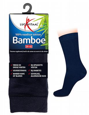 Lucovitaal Bamboe sok lang blauw maat 47-50