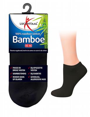 Lucovitaal Bamboe enkelsok zwart maat 39-42