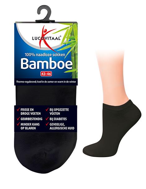 Bamboe enkelsok zwart maat 39-42