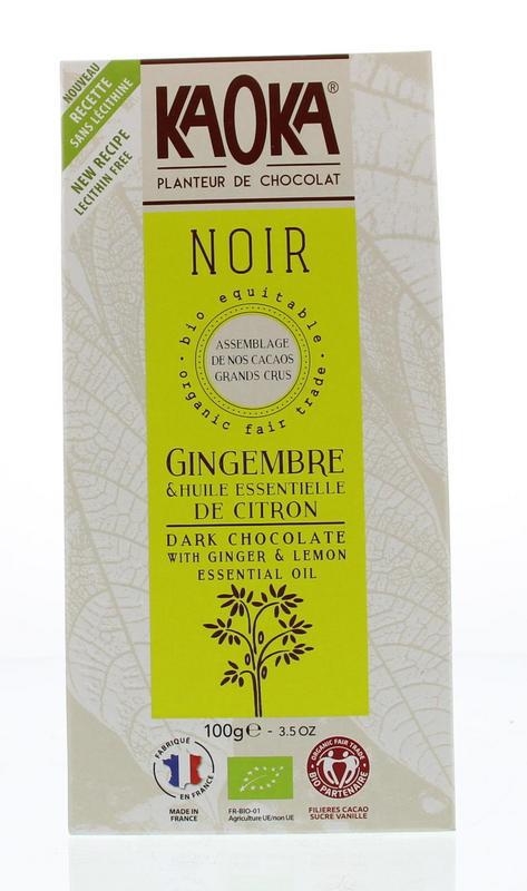 choc bar dark lemon ginger 100 g
