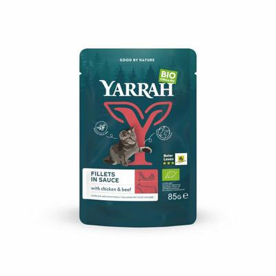 Yarrah Kat filets met rund in saus bio
