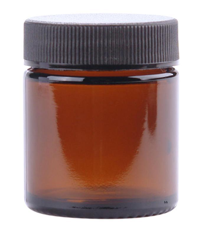 Zalfpot/cremepot incl deksel amber bruin glas 30ml