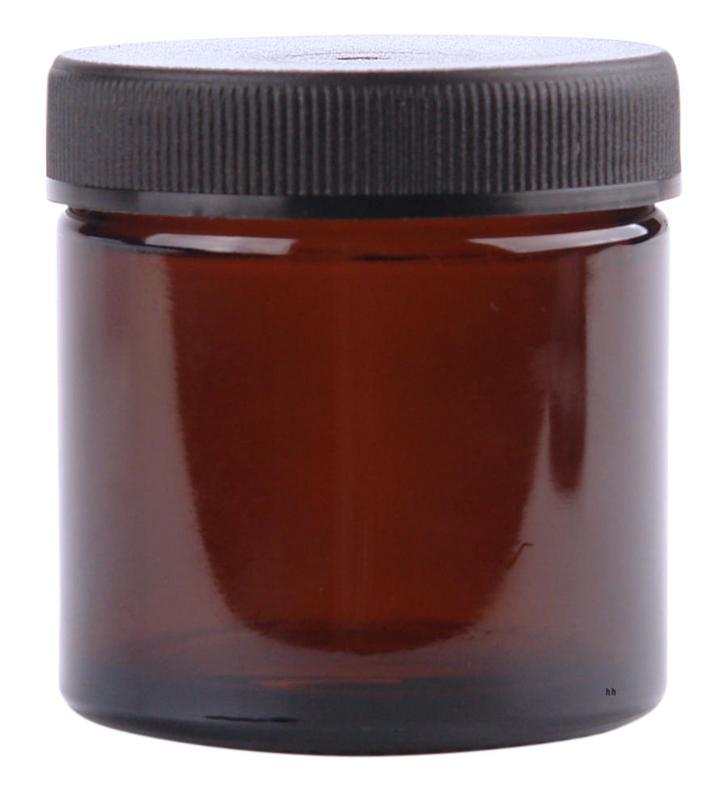 Zalfpot/cremepot incl deksel amber bruin glas 60ml