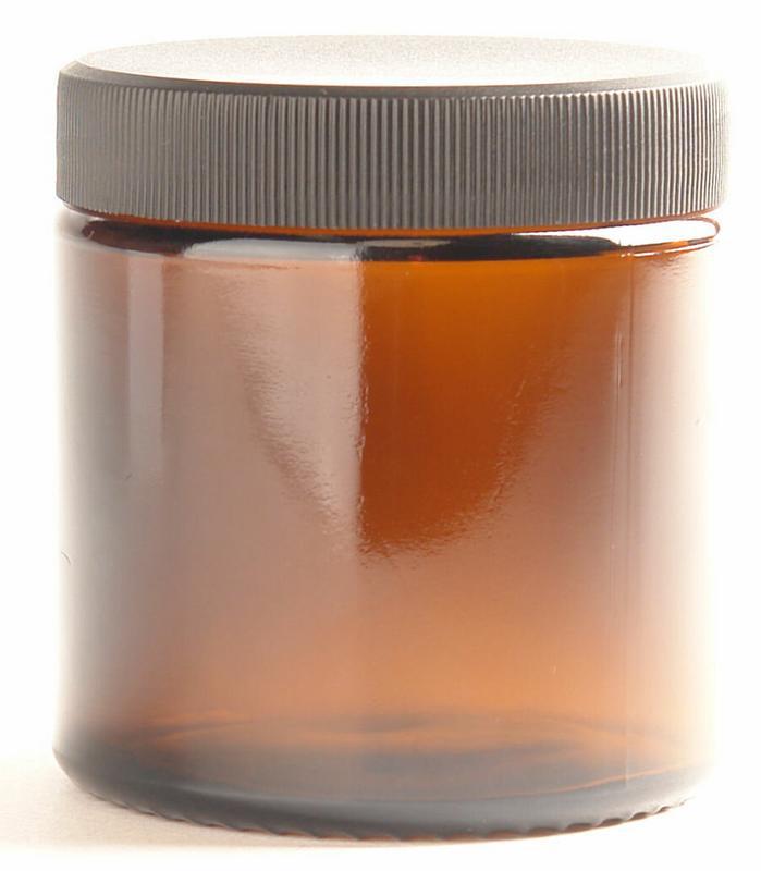Zalfpot/cremepot incl deksel amb bruin glas 120ml