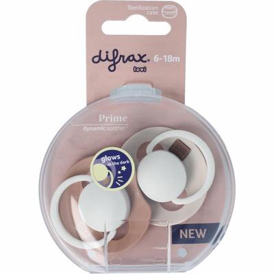 Difrax Fopspeen glow dynamic 6-18 mnd ivory/blush