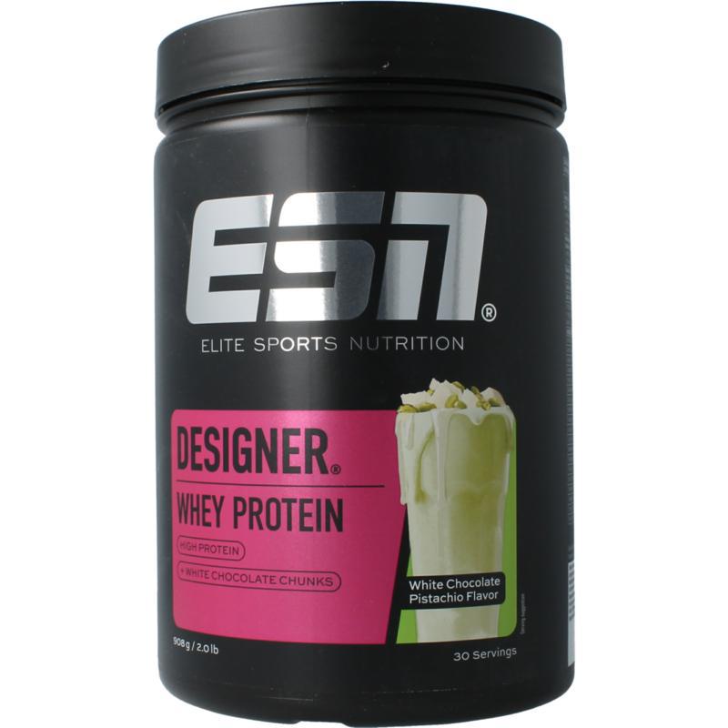 Designer whey protein white chocolate pistache