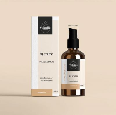 Volatile Massageolie bij stress glas met pomp