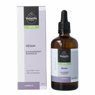 Volatile Sesam koudgeperst basisolie bio glazen fles